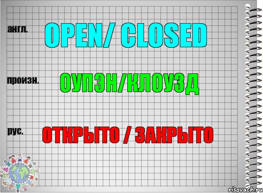 Open/ Closed Оупэн/Клоузд открыто / закрыто, Комикс  Перевод с английского