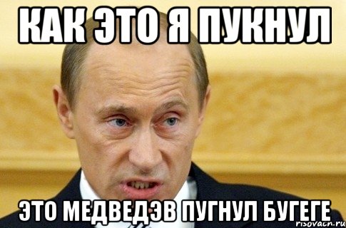 как это я пукнул это медведэв пугнул бугеге, Мем путин