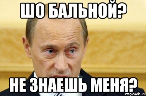 шо бальной? не знаешь меня?, Мем путин