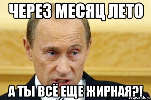 Через месяц лето а ты всё еще жирная?!, Мем путин