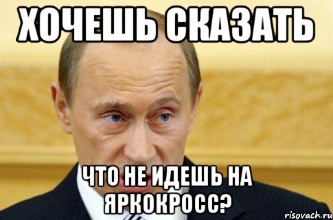 хочешь сказать что не идешь на ЯРКОКРОСС?, Мем путин