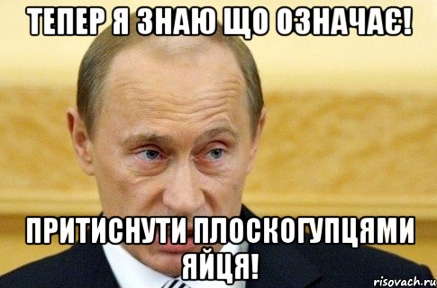 тепер я знаю що означає! притиснути плоскогупцями яйця!, Мем путин