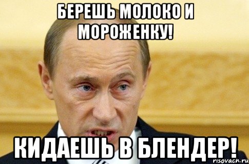 Берешь молоко и мороженку! Кидаешь в блендер!, Мем путин