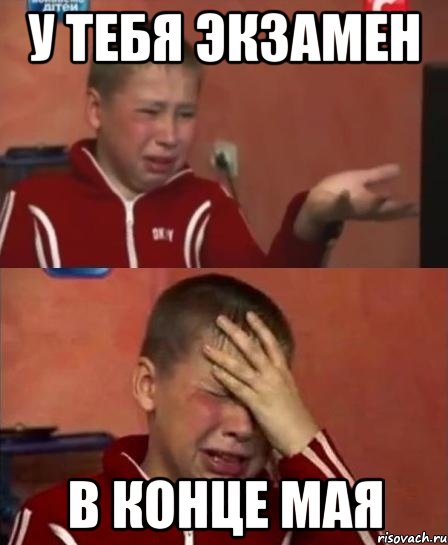 у тебя экзамен в конце мая, Мем  Сашок Фокин