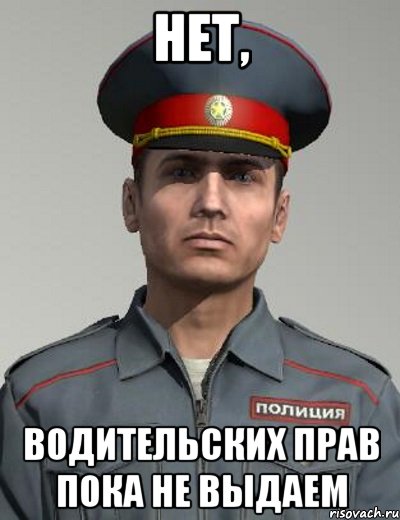нет, водительских прав пока не выдаем, Мем Сержант Стендэлоуни