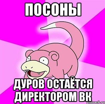 Посоны Дуров остаётся директором ВК, Мем слоупок