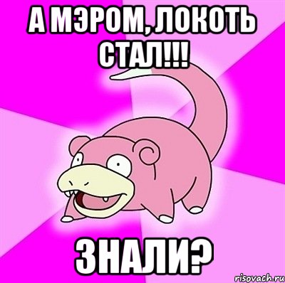 а мэром, Локоть стал!!! Знали?, Мем слоупок