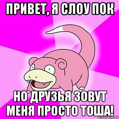 ПРИВЕТ, Я СЛОУ ПОК Но друзья зовут меня просто Тоша!, Мем слоупок