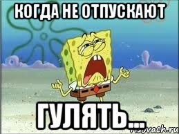 Когда не отпускают гулять..., Мем Спанч Боб плачет