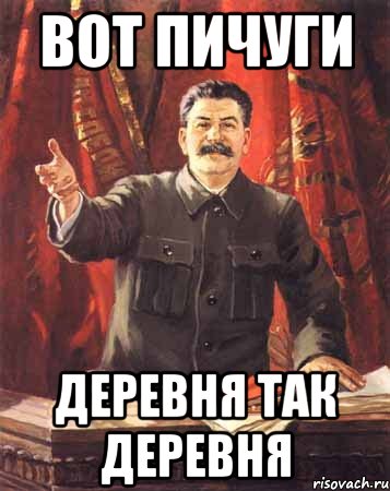 Вот Пичуги Деревня так деревня, Мем  сталин цветной