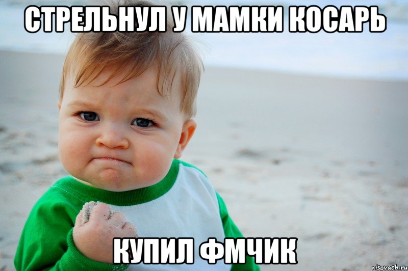 Стрельнул у мамки косарь купил фмчик, Мем Success Kid