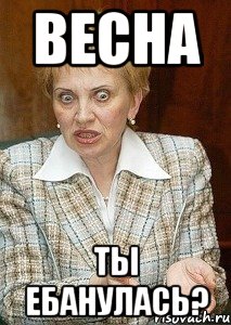 ВЕСНА ты ебанулась?