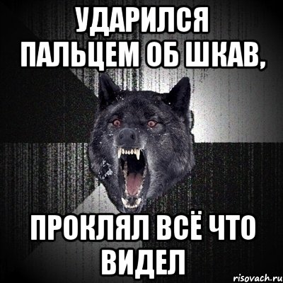 ударился пальцем об шкав, проклял всё что видел, Мем Сумасшедший волк