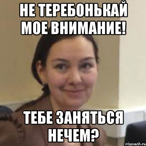 Не теребонькай мое внимание! Тебе заняться нечем?
