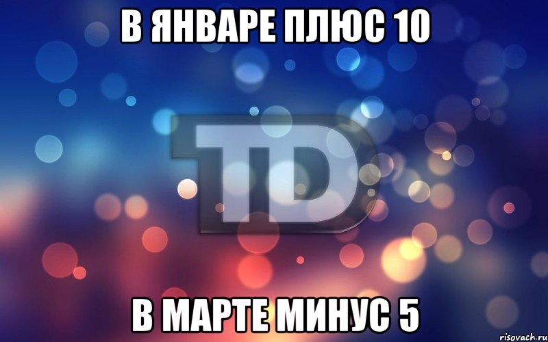 В январе плюс 10 В марте минус 5