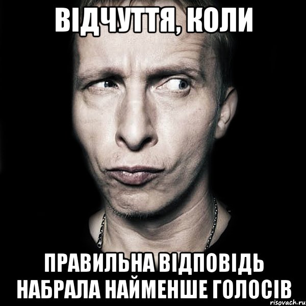 відчуття, коли правильна відповідь набрала найменше голосів, Мем  Типичный Охлобыстин