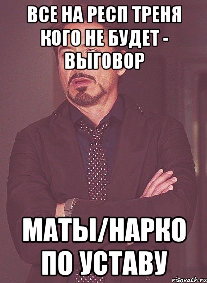 Все на респ треня кого не будет - выговор Маты/нарко по уставу, Мем твое выражение лица