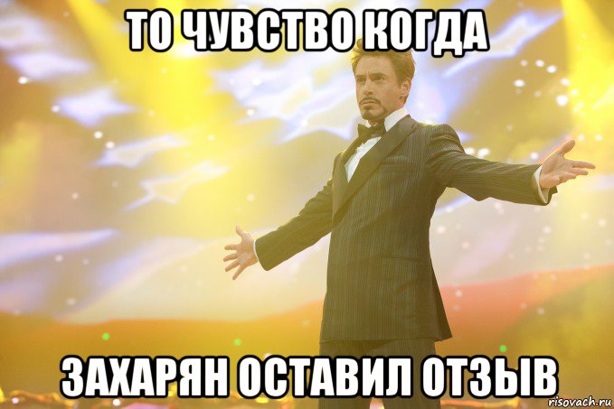 То чувство когда Захарян оставил отзыв, Мем Тони Старк (Роберт Дауни младший)