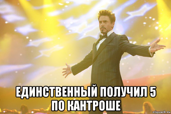  единственный получил 5 по кантроше, Мем Тони Старк (Роберт Дауни младший)