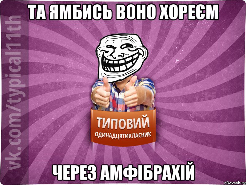 та ямбись воно хореєм через амфібрахій, Мем Трололо