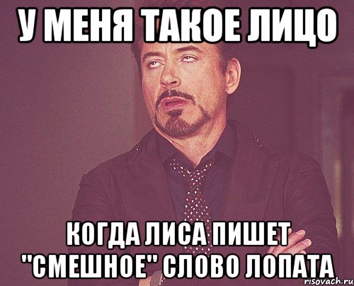 у меня такое лицо когда Лиса пишет "смешное" слово лопата, Мем твое выражение лица