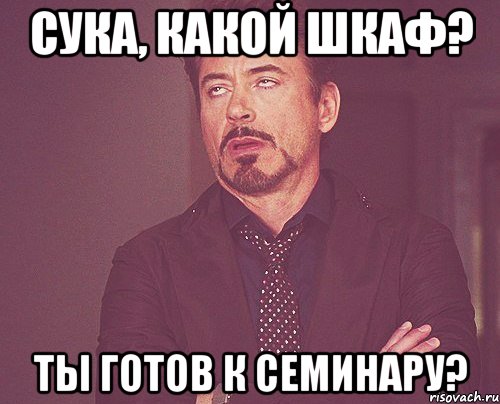 Сука, какой шкаф? Ты готов к семинару?, Мем твое выражение лица