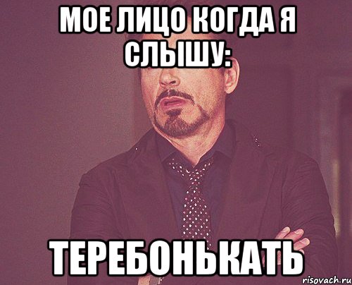 МОЕ ЛИЦО КОГДА Я СЛЫШУ: ТЕРЕБОНЬКАТЬ, Мем твое выражение лица