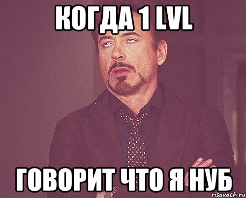 Когда 1 lvl Говорит что я нуб, Мем твое выражение лица