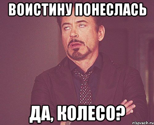Воистину понеслась Да, Колесо?, Мем твое выражение лица