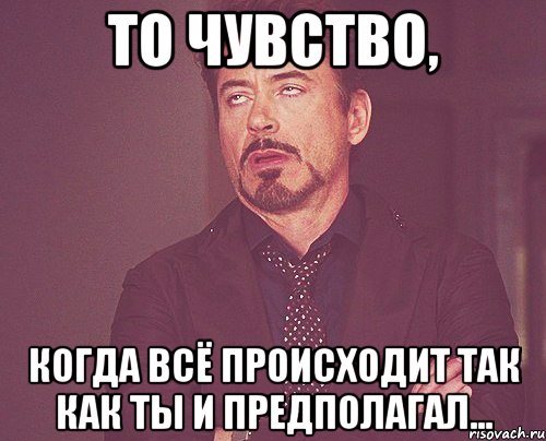 то чувство, когда всё происходит так как ты и предполагал..., Мем твое выражение лица