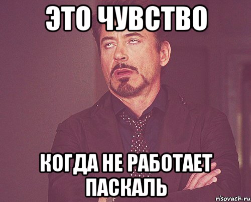 Это чувство Когда не работает Паскаль, Мем твое выражение лица