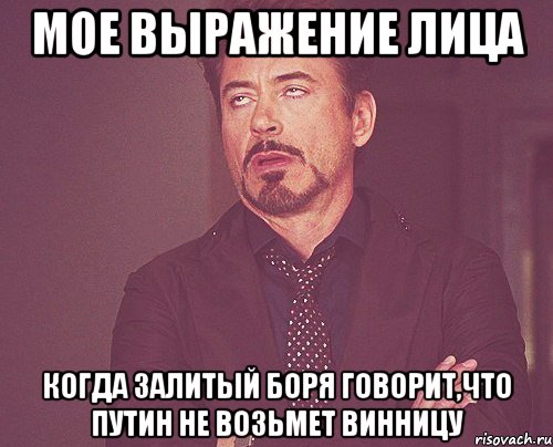 мое выражение лица когда залитый Боря говорит,что Путин не возьмет Винницу, Мем твое выражение лица