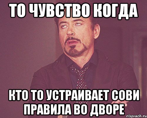 то чувство когда кто то устраивает сови правила во дворе, Мем твое выражение лица