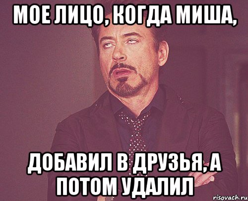 Мое лицо, когда Миша, добавил в друзья, а потом удалил, Мем твое выражение лица