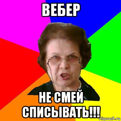 ВЕБЕР Не смей списывать!!!, Мем Типичная училка