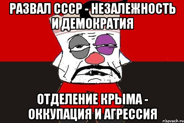 Развал СССР - незалежность и демократия Отделение Крыма - оккупация и агрессия