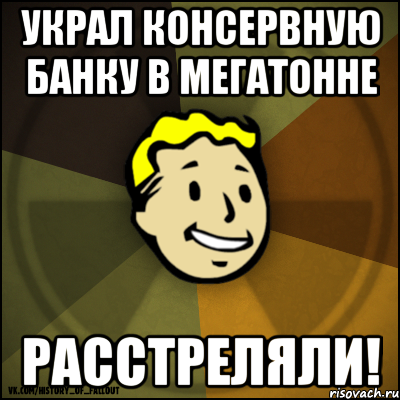 Украл консервную банку в Мегатонне Расстреляли!