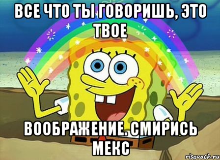 все что ты говоришь, это твое воображение. СМИРИСЬ МЕКС, Мем Воображение (Спанч Боб)