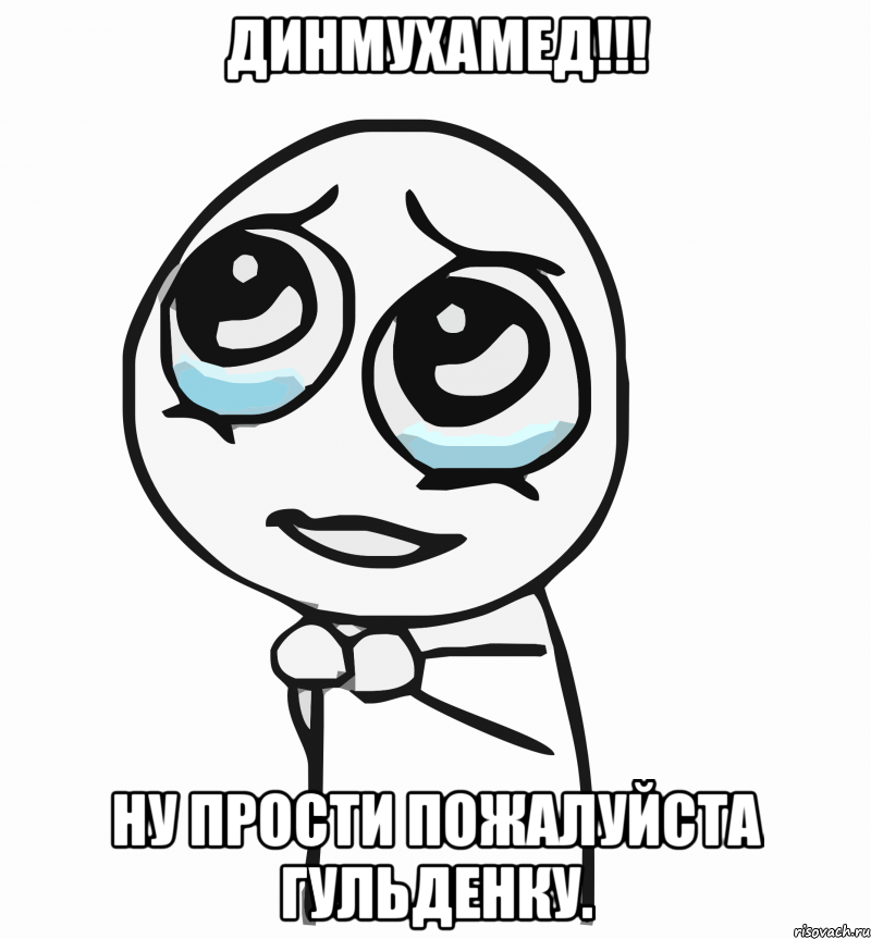 ДИНМУХАМЕД!!! НУ ПРОСТИ ПОЖАЛУЙСТА ГУЛЬДЕНКУ., Мем  ну пожалуйста (please)