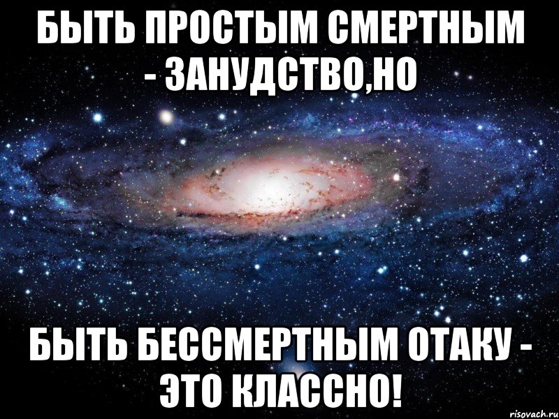 Быть простым смертным - занудство,но быть бессмертным отаку - это классно!, Мем Вселенная