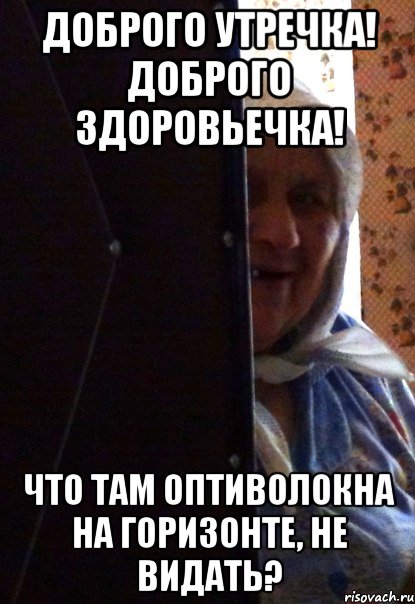 Доброго утречка! Доброго здоровьечка! что там оптиволокна на горизонте, не видать?, Мем Welcom to Hell motherfucker
