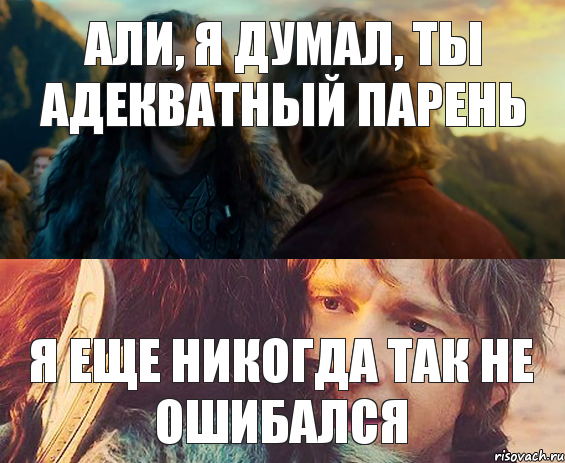 Али, я думал, ты адекватный парень Я ЕЩЕ НИКОГДА ТАК НЕ ОШИБАЛСЯ, Комикс Я никогда еще так не ошибался