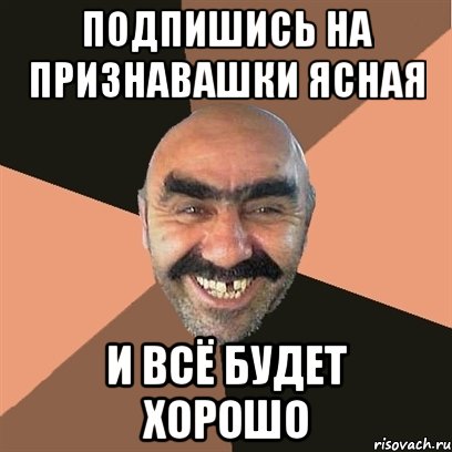 подпишись на Признавашки Ясная и всё будет хорошо, Мем Я твой дом труба шатал