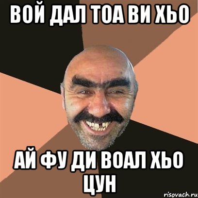 Вой Дал тоа ви хьо Ай фу ди воал хьо цун, Мем Я твой дом труба шатал