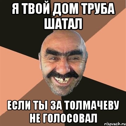 я твой дом труба шатал если ты за Толмачеву не голосовал, Мем Я твой дом труба шатал