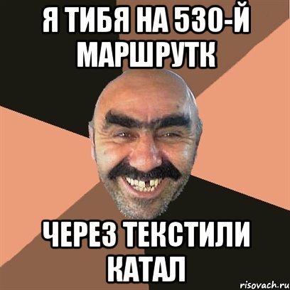 я тибя на 530-й маршрутк через текстили катал, Мем Я твой дом труба шатал