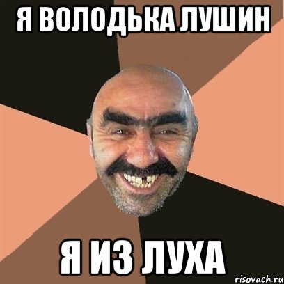 Я Володька Лушин Я из Луха, Мем Я твой дом труба шатал