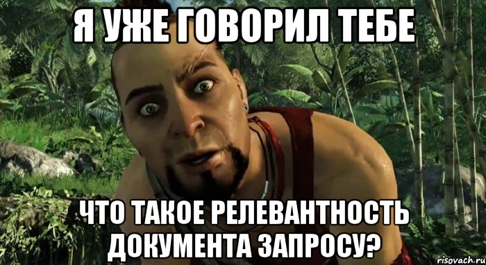 Я уже говорил тебе что такое релевантность документа запросу?, Мем Я уже говорил тебе