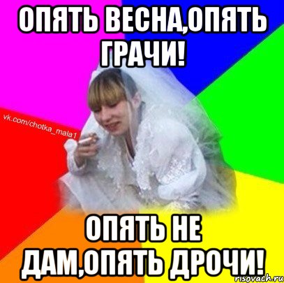 Опять весна,опять грачи! Опять не дам,опять дрочи!