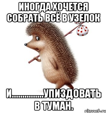 Иногда хочется собрать всё в узелок и...............упиздовать в туман.